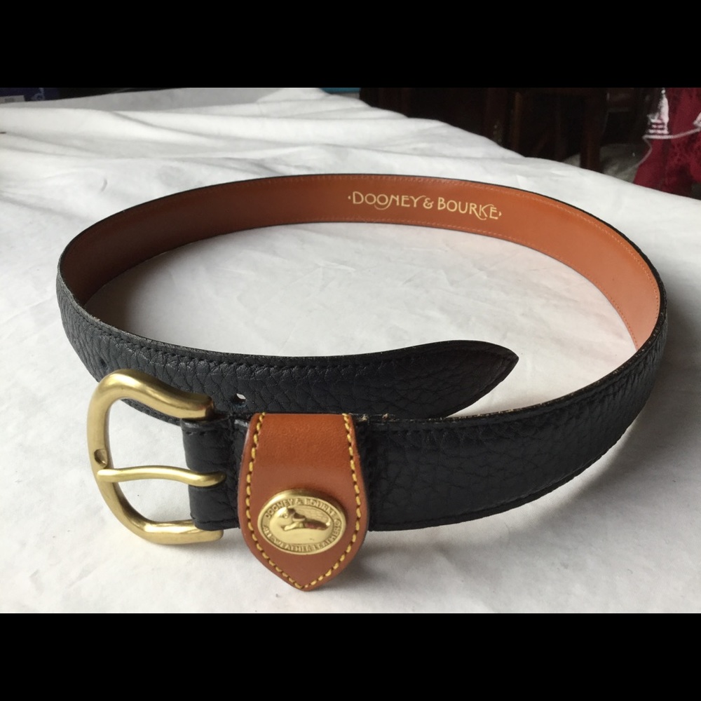Dooney & Bourke Leather Belt Black/British Tan S